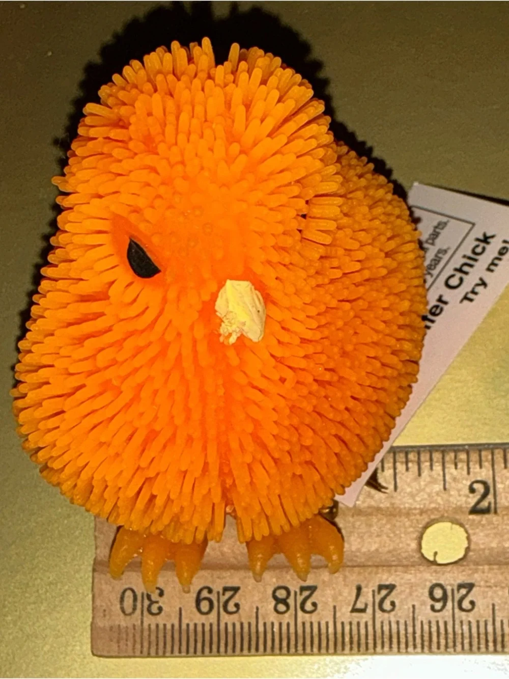 Cute Puffer Chick Rubber Toy Red, Pink, Orange